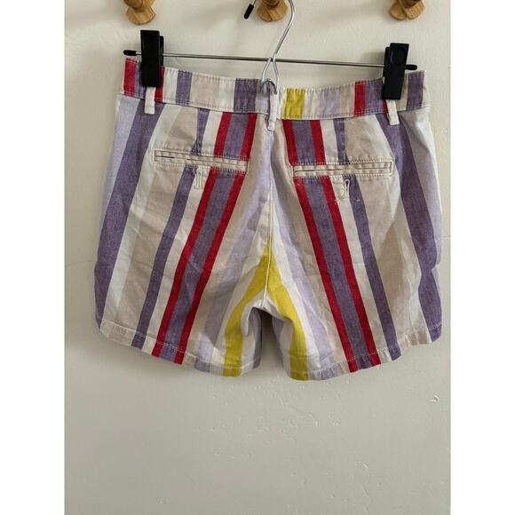 Anthropologie Chino Shorts Women's 25 Relaxed Multi Color Stripes Pockets - Picture 7 of 9